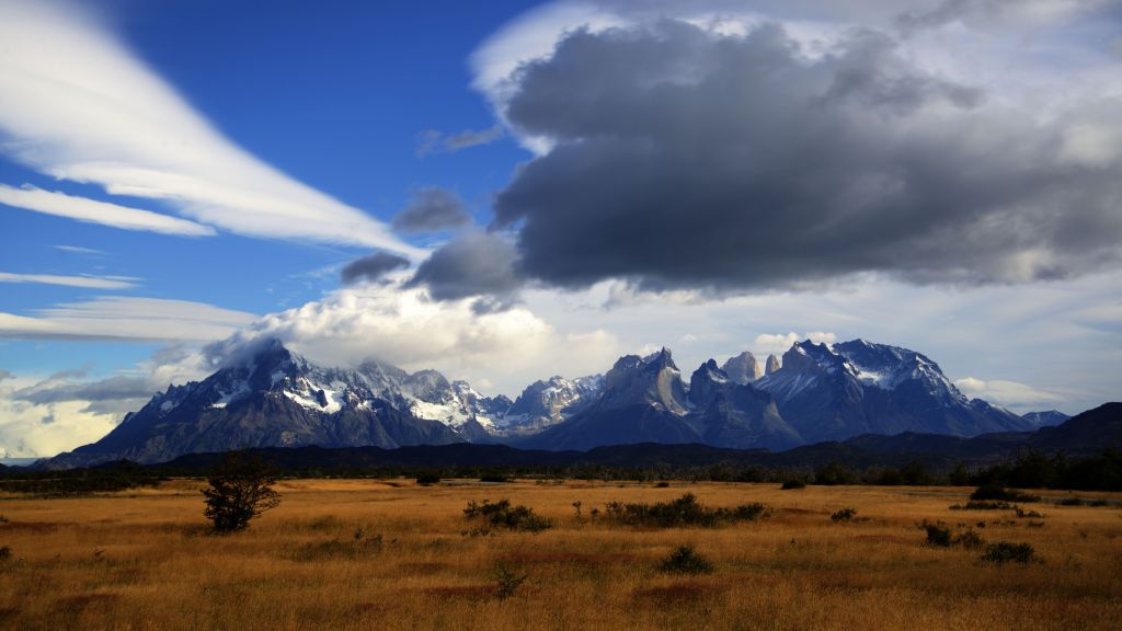 Торрес Дель Пайне, Чили, Национальный Парк, Гора, Облака, Небо, HD, 2K, 4K, 5K