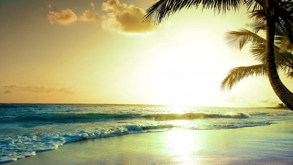 Тропический Пляж, Рай, Закат, HD, 2K, 4K