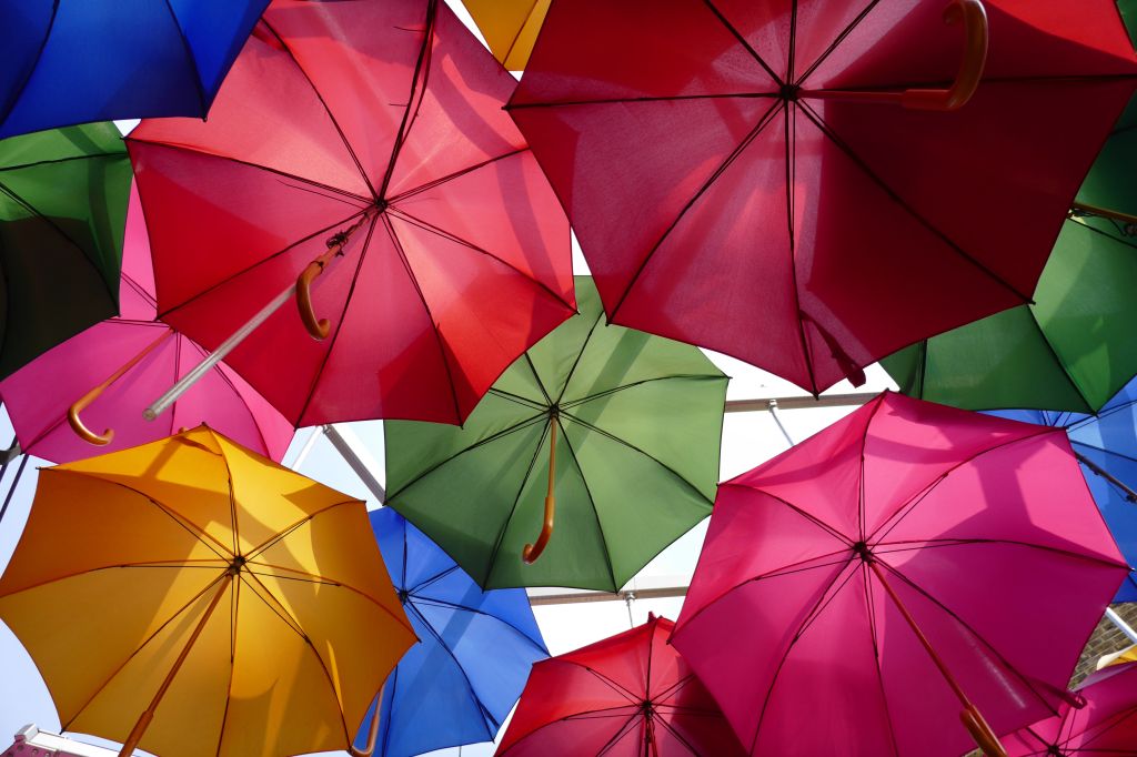 Зонты, Разноцветные, Panasonic Lumix Cm1, Сток, Образец, HD, 2K, 4K, 5K