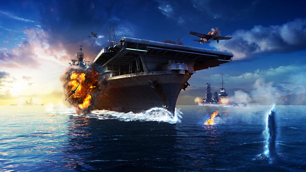 World Of Warships, Игра, Mmorpg, Симулятор, Море, Вода, Бой, Огонь, Корабль, Шторм, Лучшие Игры 2016 Года, HD, 2K, 4K